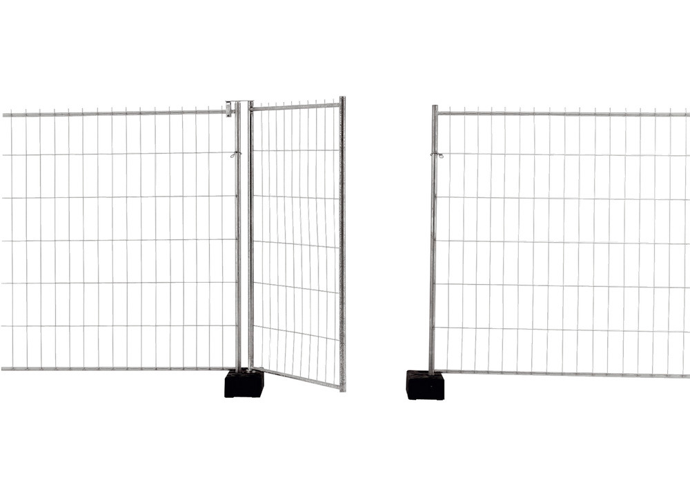 Sturdy mobile fence with welded mesh, hot dip galvanised, W 1200, H 2000 mm, door element