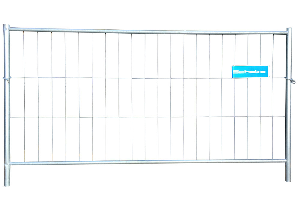 Sturdy mobile fence with welded mesh, hot dip galvanised, W 2200, H 1200 mm, compensating element