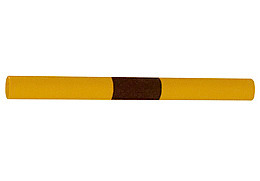 Cross beam f impact protection railings, galv., paint yellow, black warn stripes, Ø 48 mm W 1500 mm