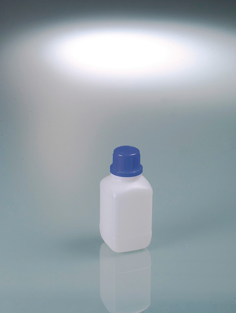 Butelki z PE z wąską szyjką na próbki do zestawu próbnika MiniSampler z PE, kwadratowe, 250 ml