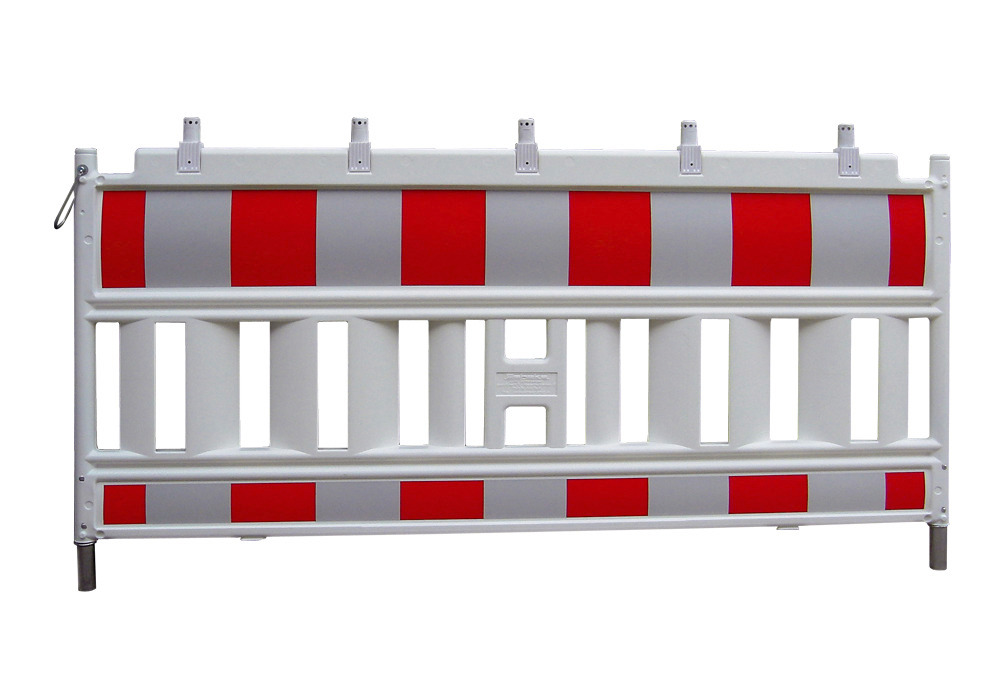 Barrier fence Euro 2 to ZTV-SA, W 2000 mm, red white with lamp adapter