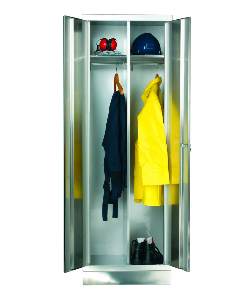 Stainless steel clothing cabinet, W 600, D 500, H 1800 mm