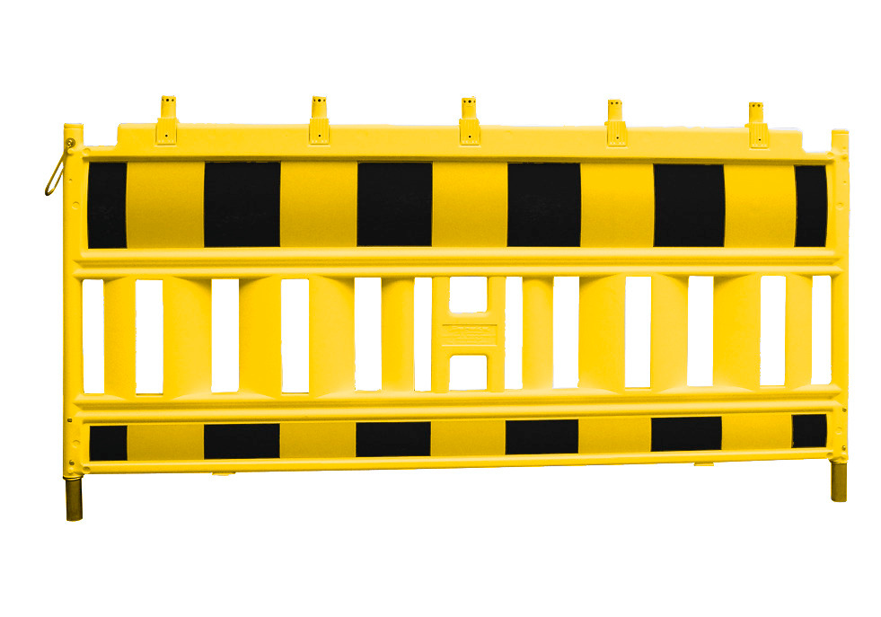 Barrier fence Euro 2 to ZTV-SA, W 2000 mm, yellow black with lamp adapter