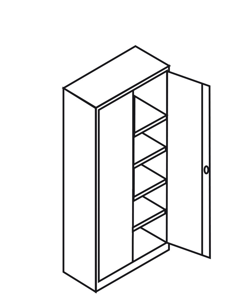 Werkzeugschrank Ever, Korpus und Türen grau/blau, 4 Fachböden, Breite