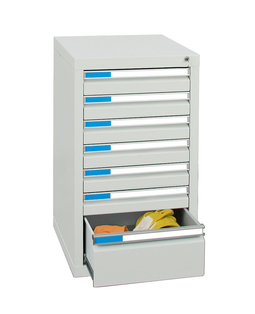 Drawer cabinet Esta with 7 drawers, grey, grey, W 500 mm, H 900 mm