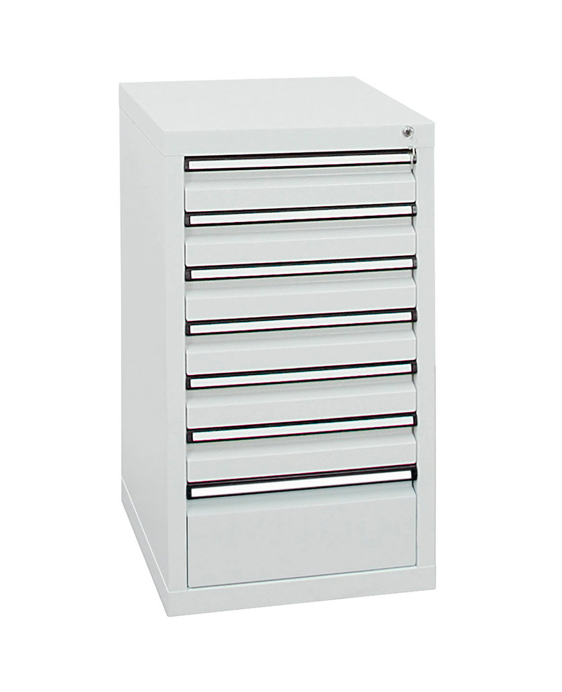 Drawer cabinet Model SDC 410, with 7 drawers, light grey, W 500 mm, H 900 mm