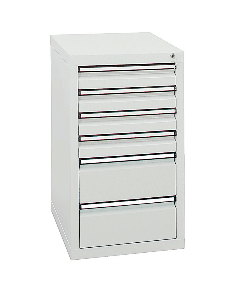 Drawer cabinet Model SDC 410, with 6 drawers, light grey, W 500 mm, H 900 mm