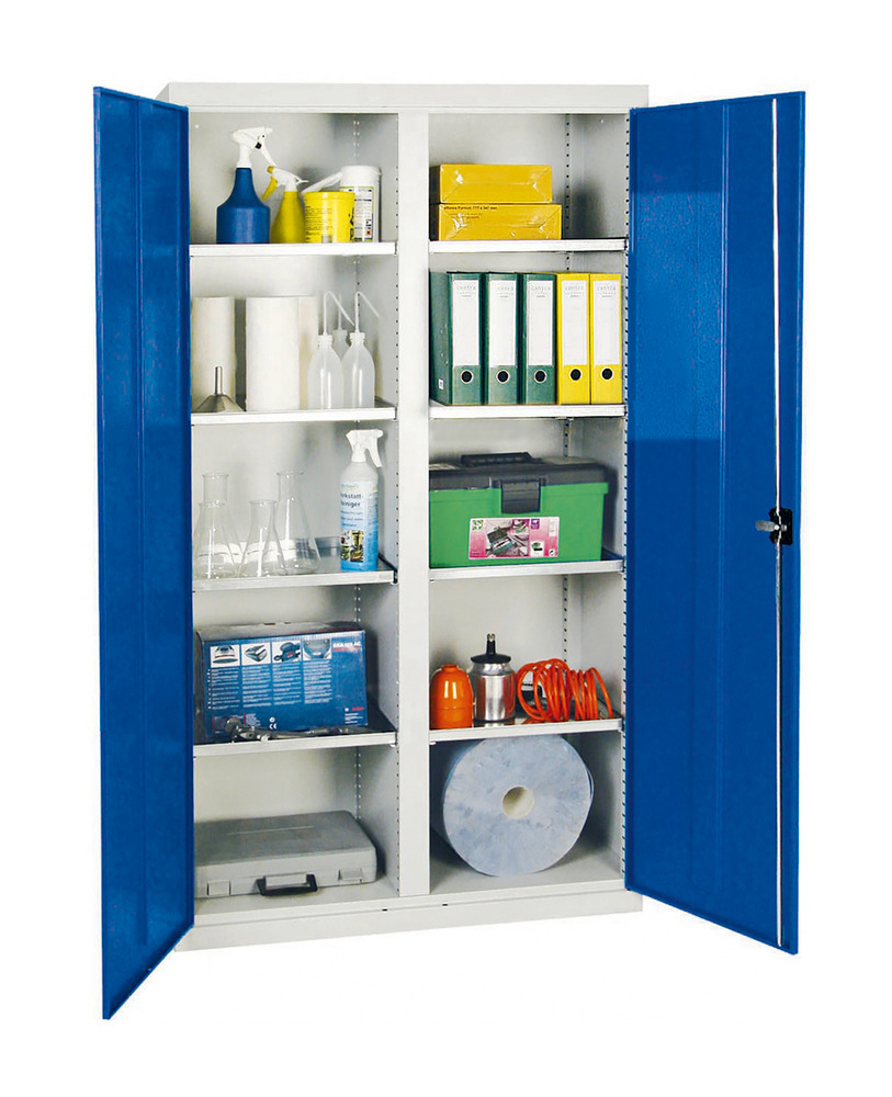 Tool and equipment cabinet Professional 2000, with 8 shelves, grey/blue, W 1000 mm
