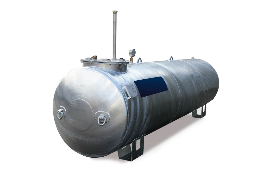 Serbatoio di deposito per liquidi inquinanti le acque con punto di infiammabilità > 55° C, volume di 10.000 litri.