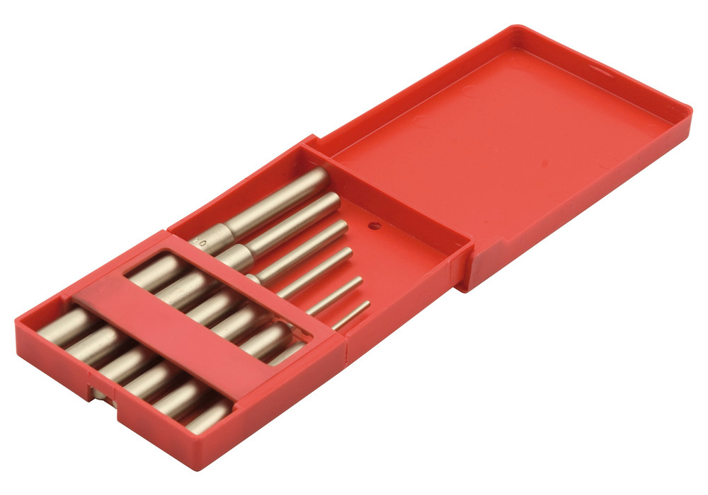 Pin punch set, 6 piece, 3-10 mm, special bronze, spark-free, for Ex zones