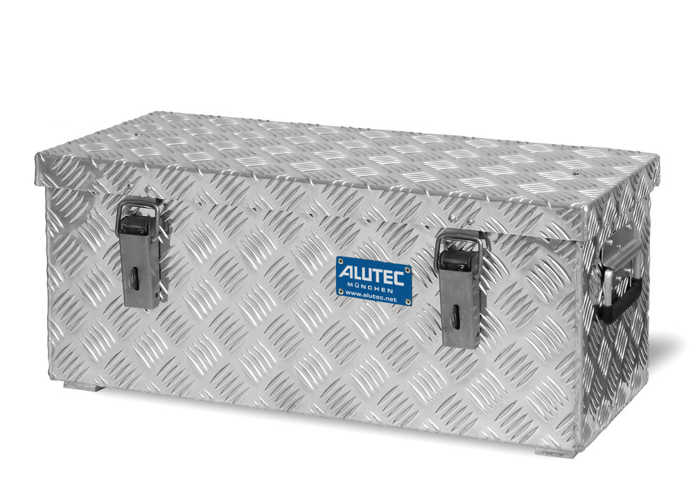 Transport crate in aluminium chequer plate, 37 litre volume