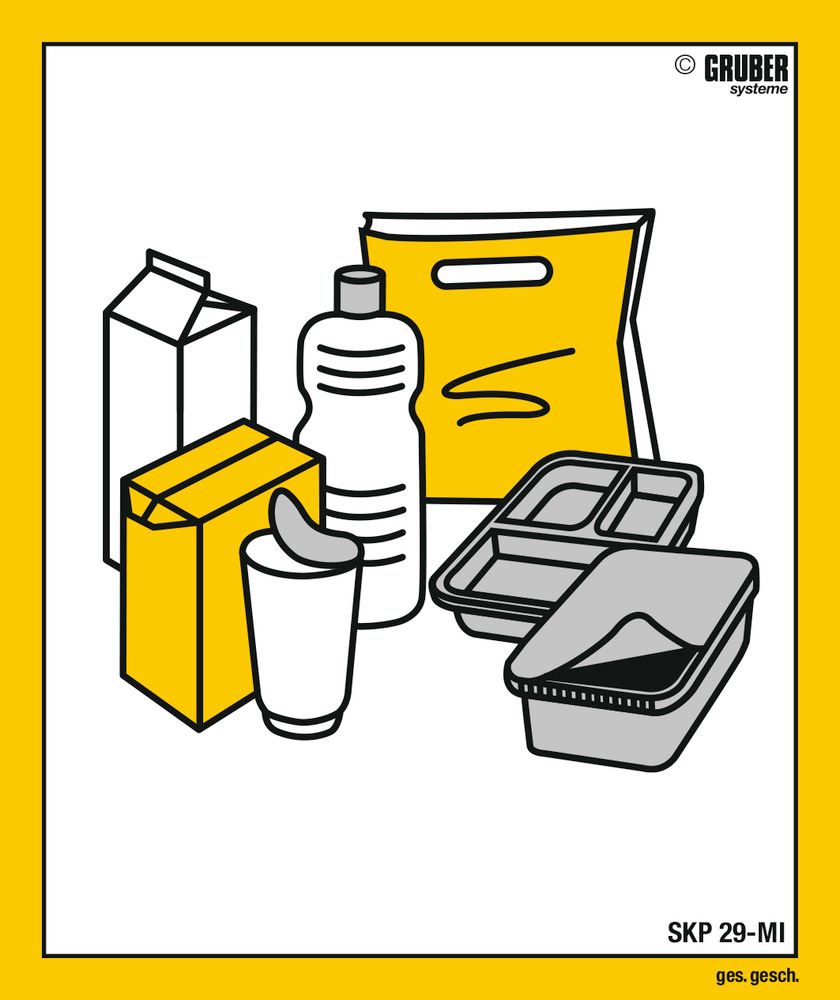 10 labels with "Plastic” pictogram, format 110 x 130 mm