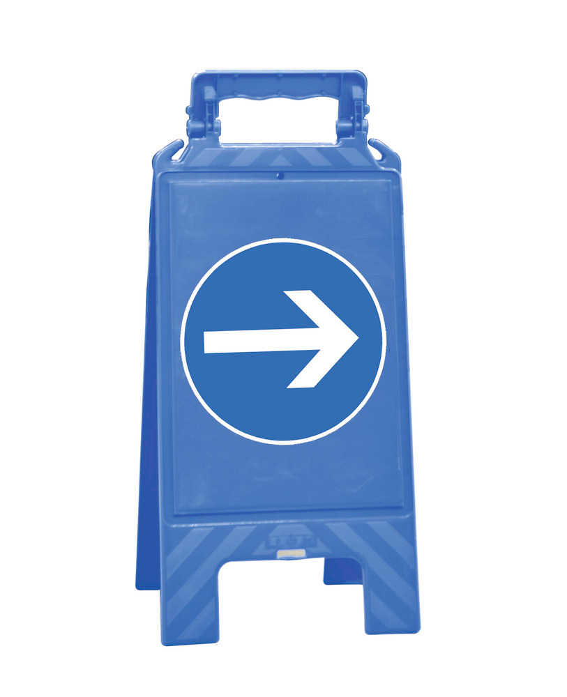 Warnaufsteller blau, Kunststoff, zur Kennzeichnung von Gebotszonen, Richtungspfeil