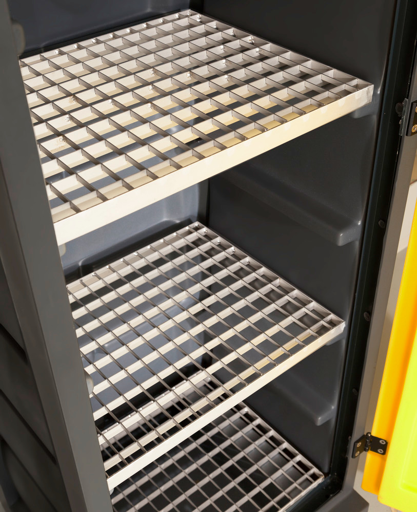 Grids as an alternative to slide-in trays offer a better view of the stored goods