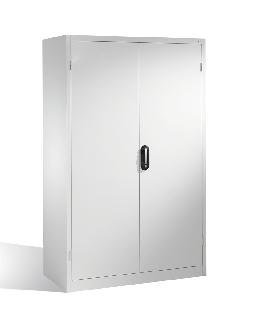 Heavy duty tool storage cabinet Cabo, wing doors, 4 shelves, W 1200, D 600, H 1950 mm, grey