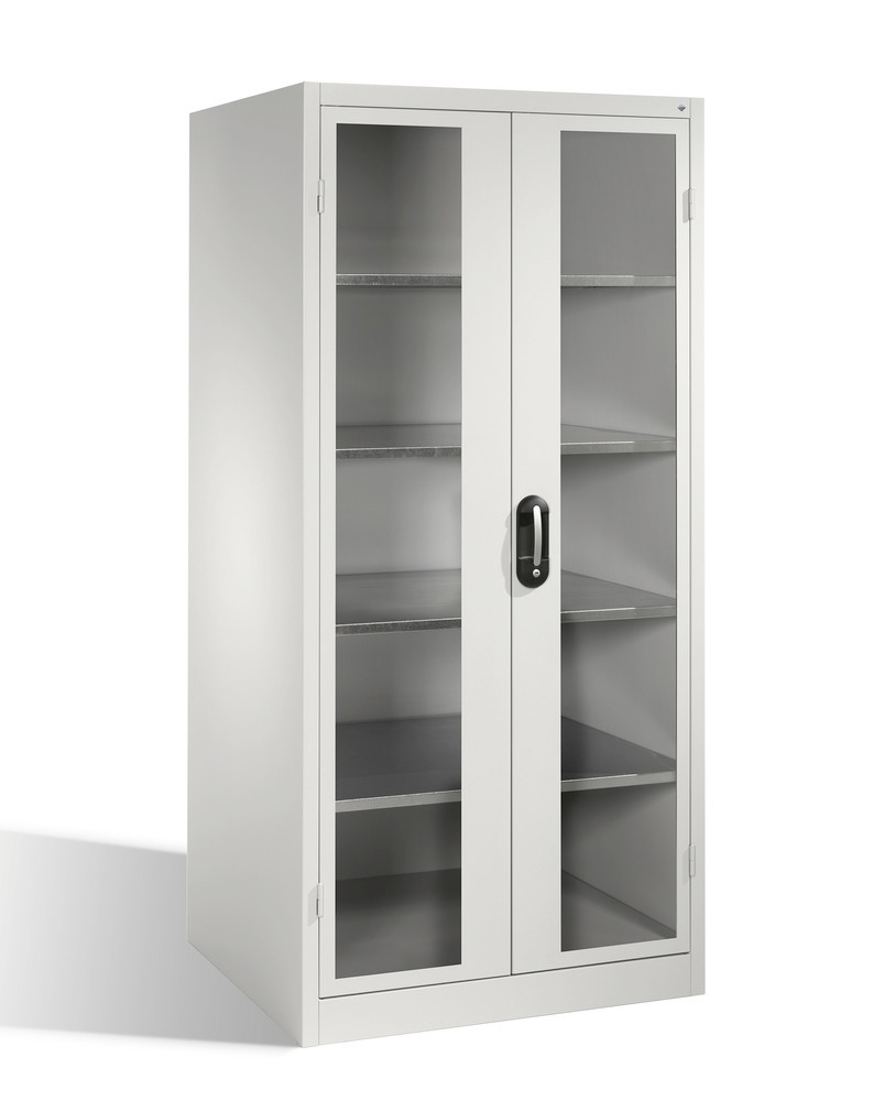 Tooling and equipment cabinet Cabo-XXL, wing doors w view window, W 930, D 800, H 1950 mm, grey