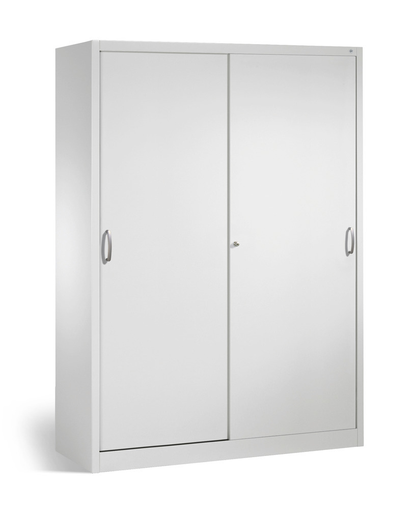 Tool storage cabinet Cabo with sliding doors, 8 shelves, W 1600, D 400, H 1950 mm, grey