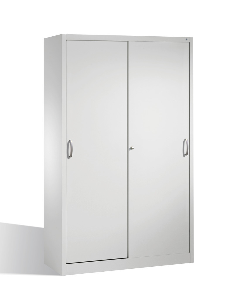 Tool storage cabinet Cabo with sliding doors, 4 shelves, W 1200, D 500, H 1950 mm, grey