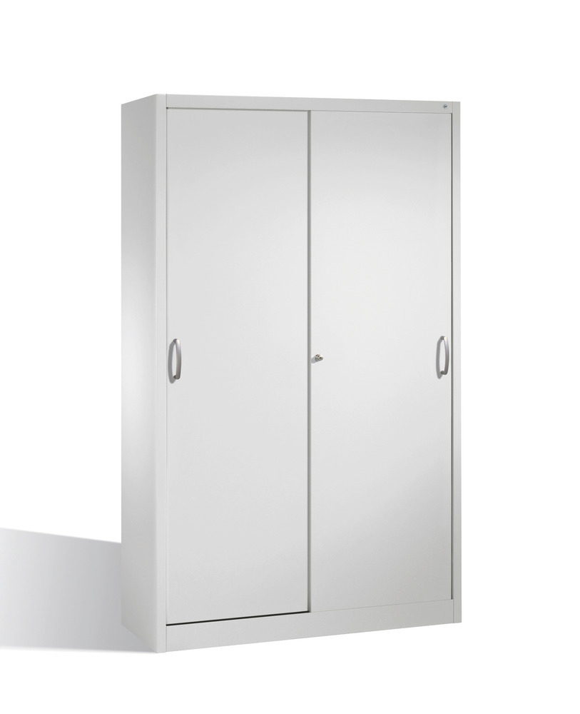 Tool storage cabinet Cabo with sliding doors, 4 shelves, W 1200, D 400, H 1950 mm, grey