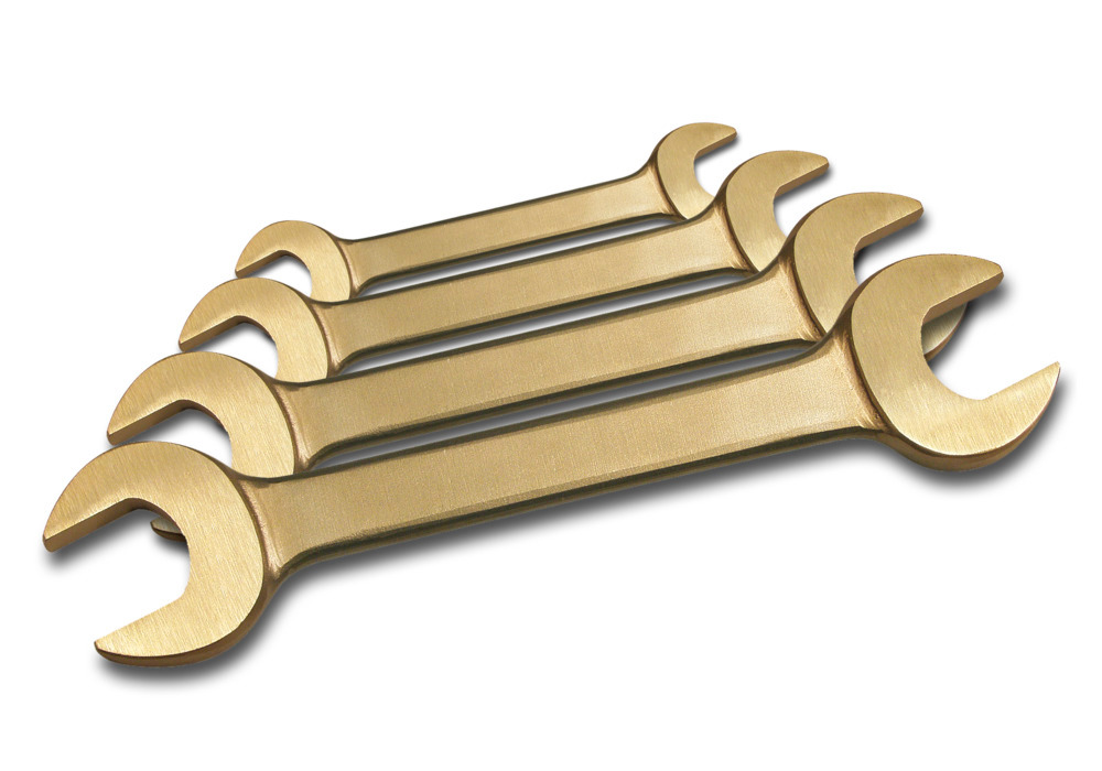 Set di chiavi doppie, 12 pezzi, apertura chiave 6-32 mm, bronzo speciale, antiscintilla, per zone Ex