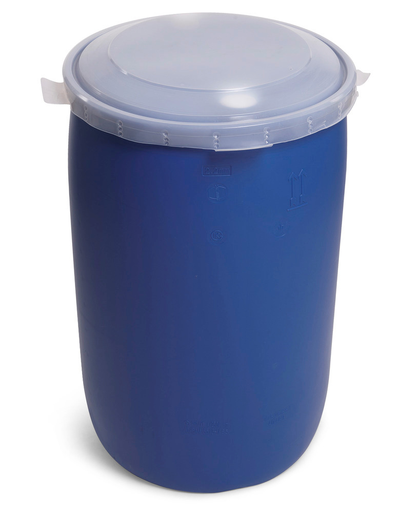 Drum lid in PE for 205 litre drums, natural-transparent, Pack = 5