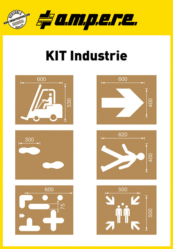 Skabelone KIT Industri, indhold 6 skabeloner, forskellige motiver