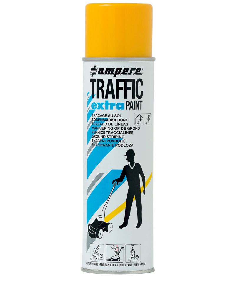 Floor marking paint TRAFFIC Extrayellow, 1 box with 12 x 500ml cans