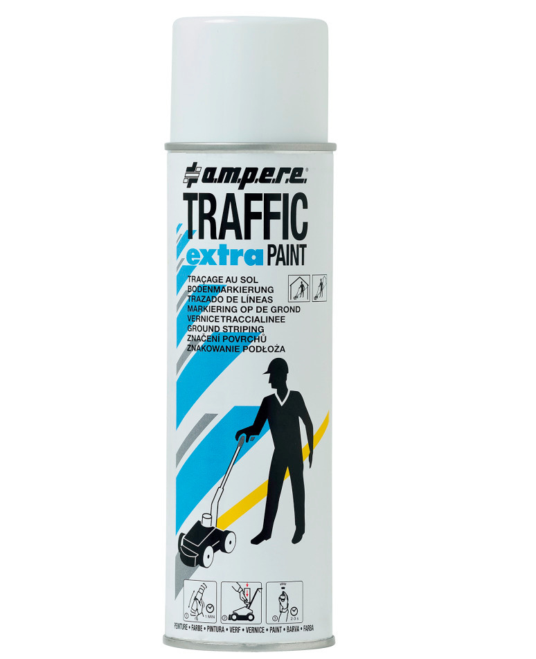 Floor marking paint TRAFFIC Extrawhite, 1 box with 12 x 500ml cans = 1