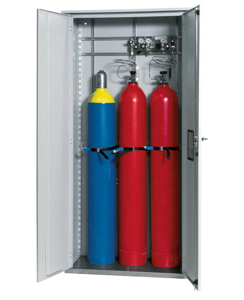 asecos gas cylinder cabinet LG 1000, single-walled, 1000 mm wide, grey