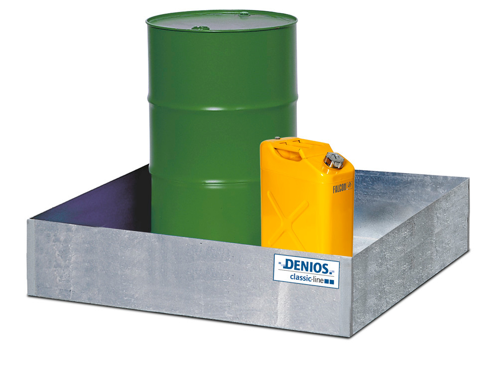 Spill pallet W3 for up to 2 x 205 litre drums and more small containers