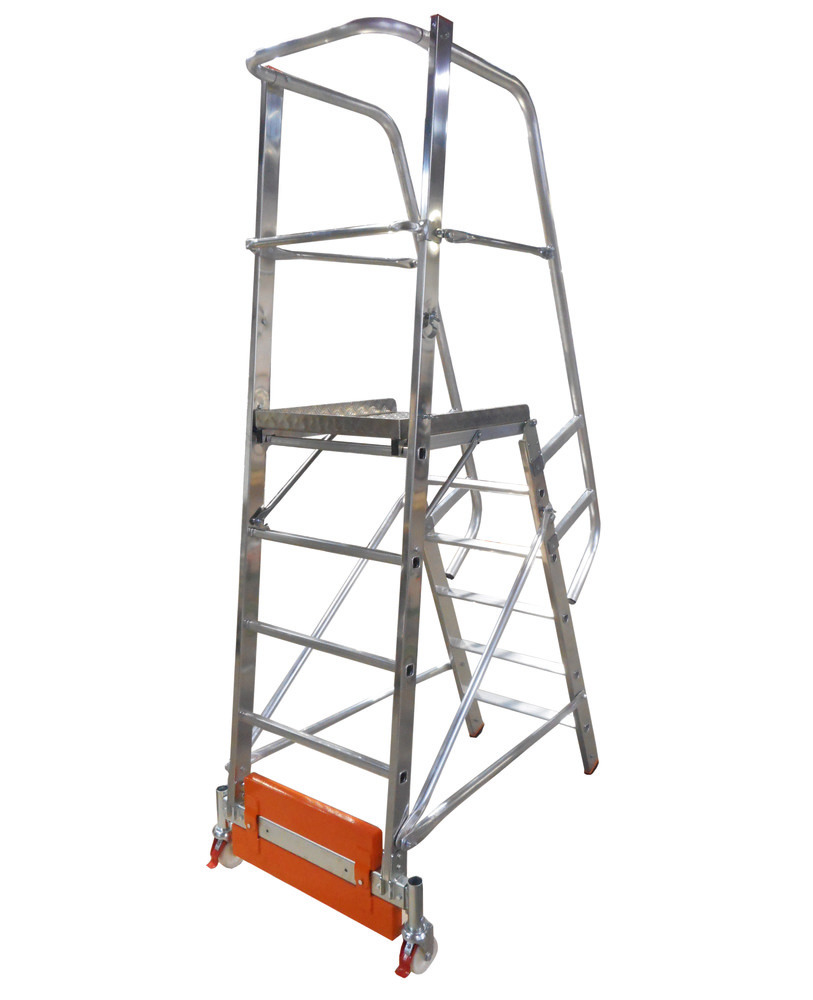 Rebrík s podestou Vario kompakt, z hliníka, s plošinou, 6 schodov