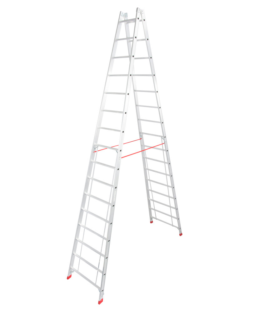 Hliníkový rebrík, 2 x 16 priečok