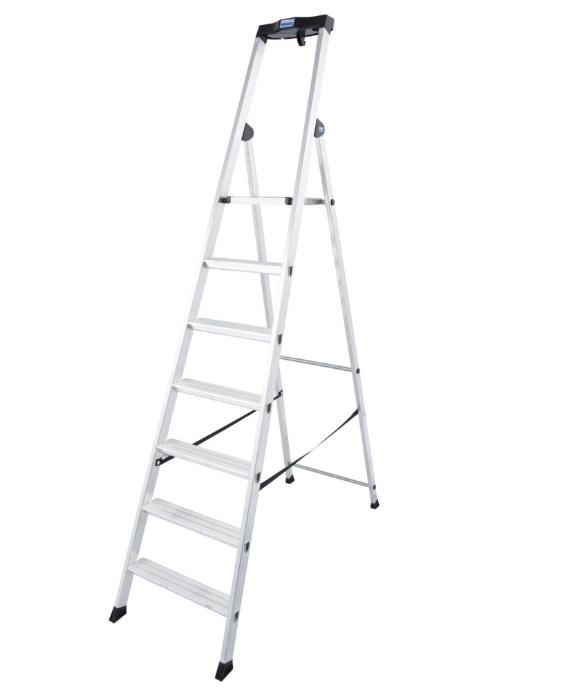 Praktický rebrík typ Solido, hliník, s protišmykovou platformou, 7 schod.