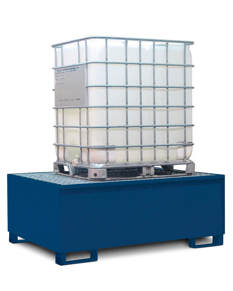 IBC Tote Containment Pallet Typ TC-A, available as painted or galvanized Steel or Stainless Steel model