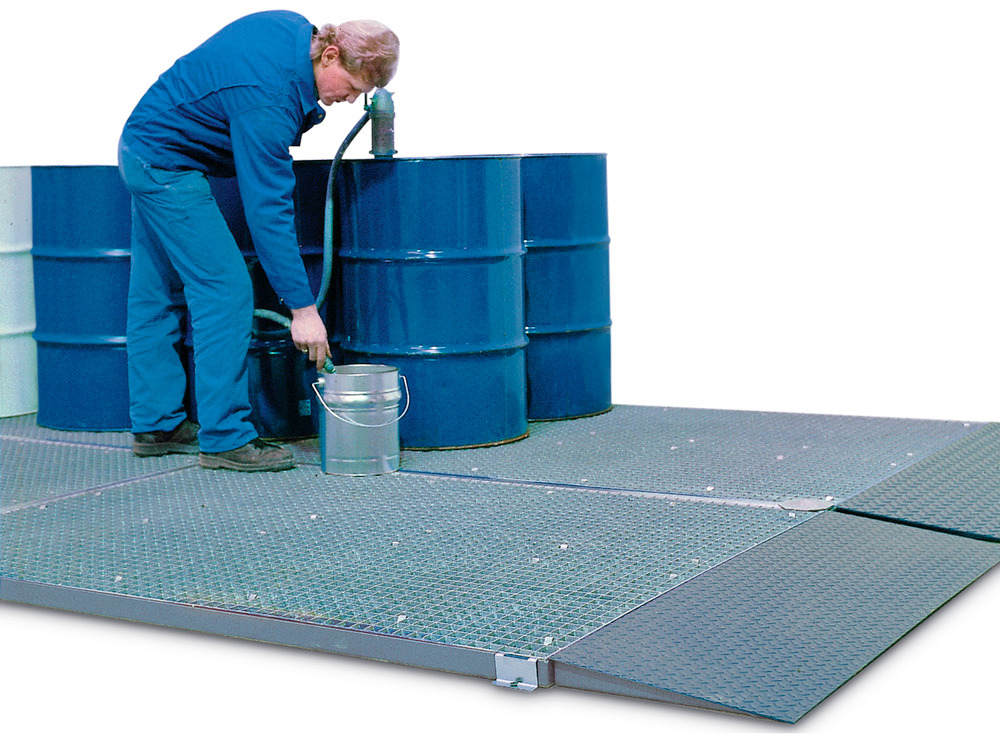 2" Galvanized Steel Spill Containment Decking - 5' X 5' - Easily Installed