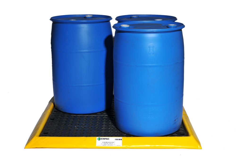 Flexible Spill Containment Sump For 4 Drum with Grating 24 Gallon