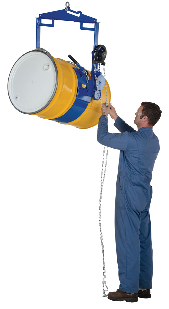 Drum Hoist 1500 lbs Load Capacity Gear Box Operation Steel Construction Blue