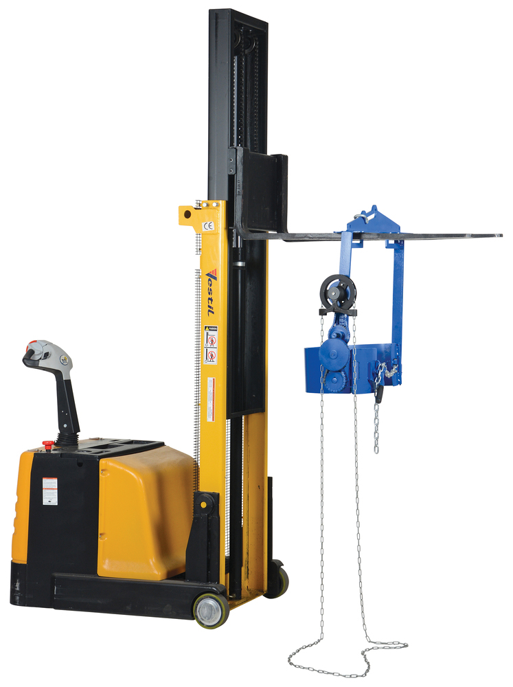 Drum Hoist 1500 lbs Load Capacity Gear Box Operation Steel Construction Blue