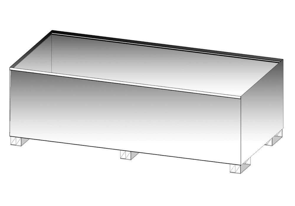 Bac PRW 240-27 galvanisé, pour rayonnages avec une longueur de traverse de 2700 mm, sans caillebotis