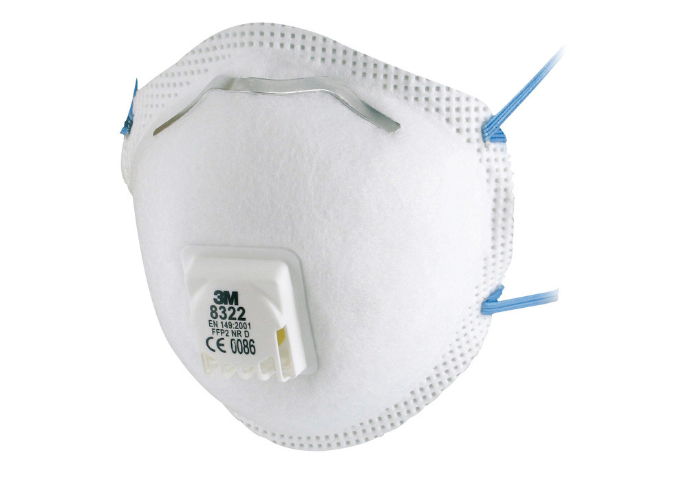 3N åndedrettsvern Komfort 8322 FFP2 NR D, formet, med utåndingsventil, 10 stk./pakke