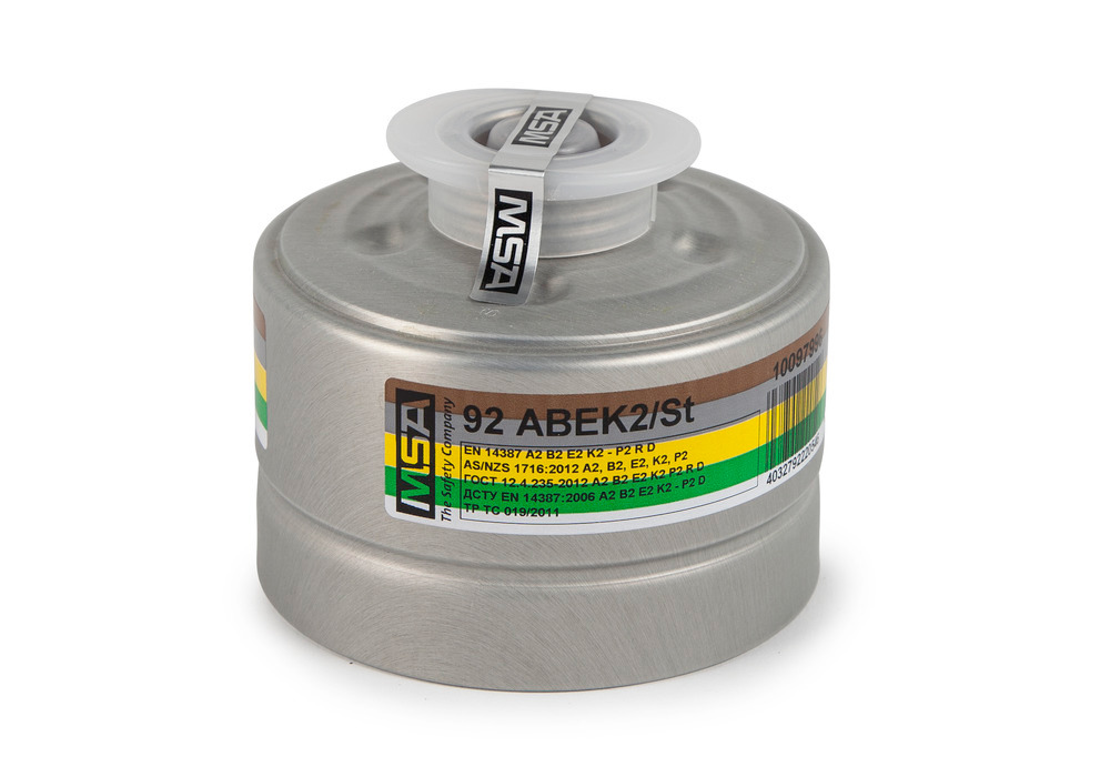 Filtr kombinowany MSA 92 ABEK2/St, poziom ochrony A2B2E2K2P2 R D