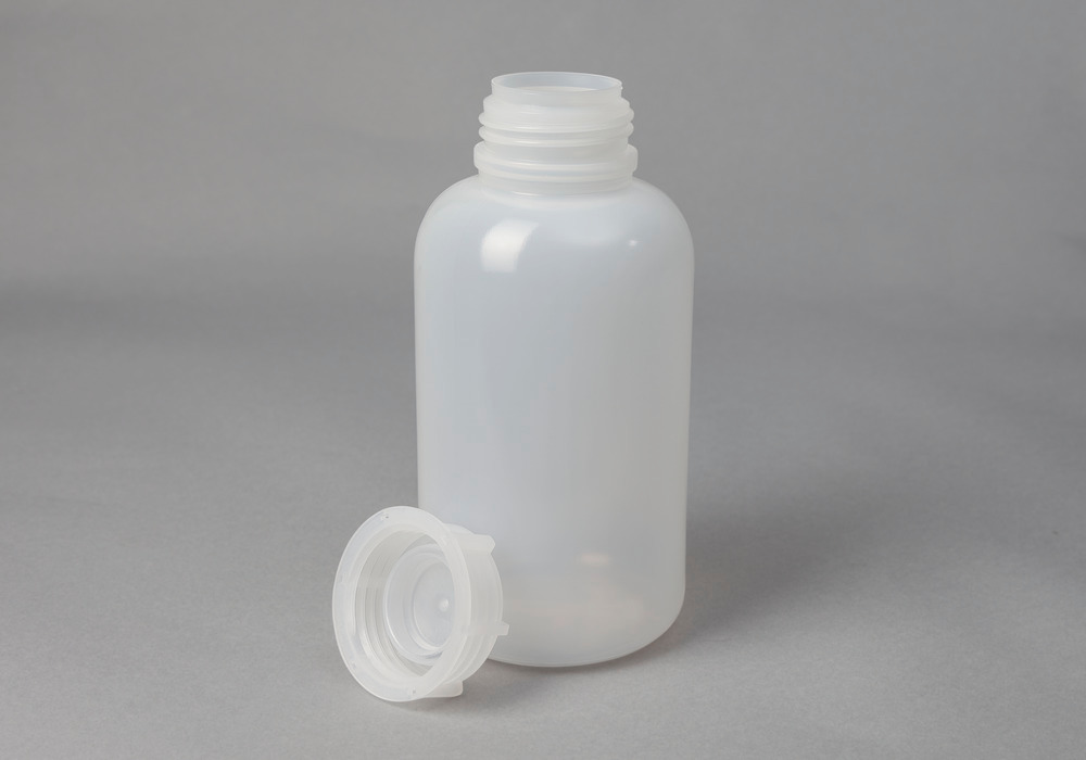Flaske med bred hals, av LDPE, rund, transparent, 2000 ml, 12 stk.