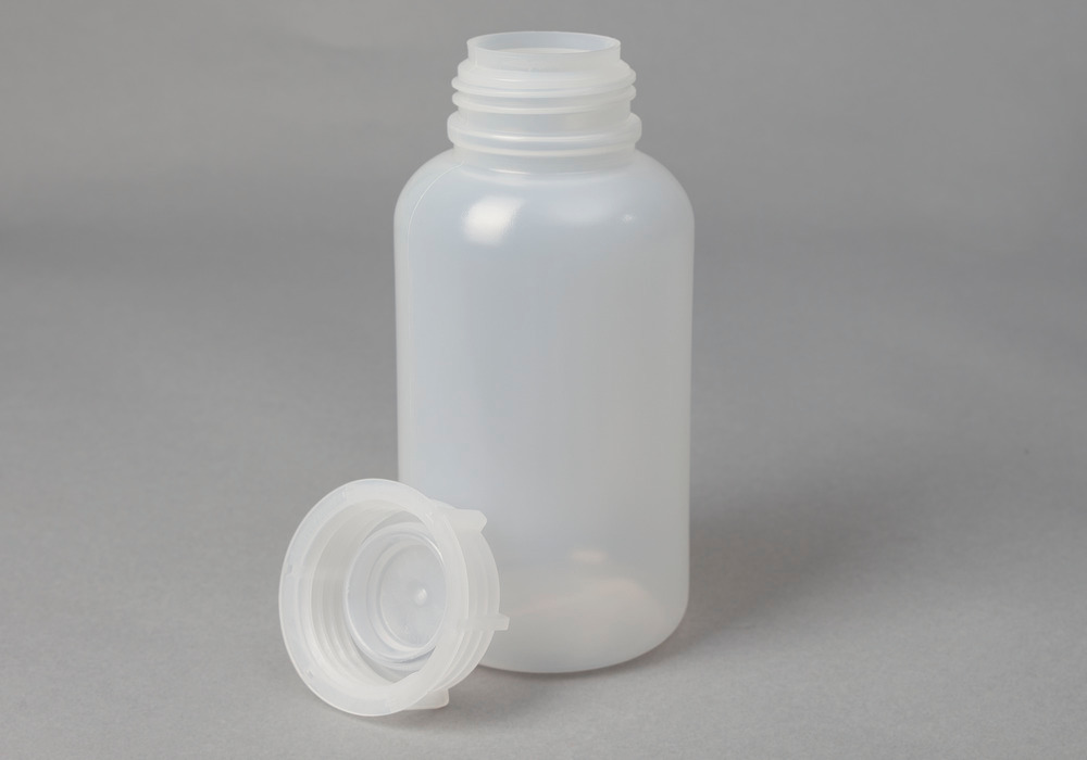 Botellas cuello ancho en LDPE, redondas, transparente natural, 1500 ml, 6 unidades