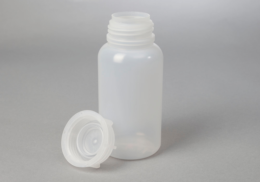 Leveäkaulainen pullo LDPE, pyöreä,luonnonväri-läpinäkyvä,1000 ml,12kpl