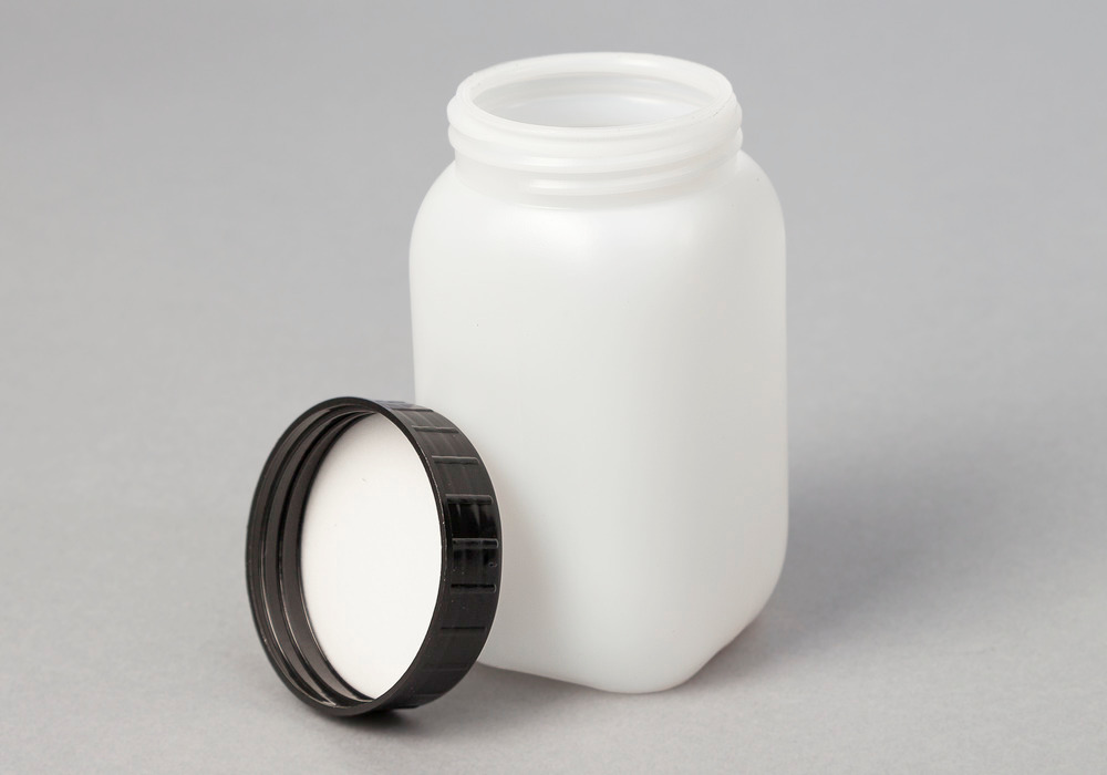 Leveäkaulainen pullo HDPE, kulmikas,luonnonväri-läpinäkyvä,500 ml,20kpl