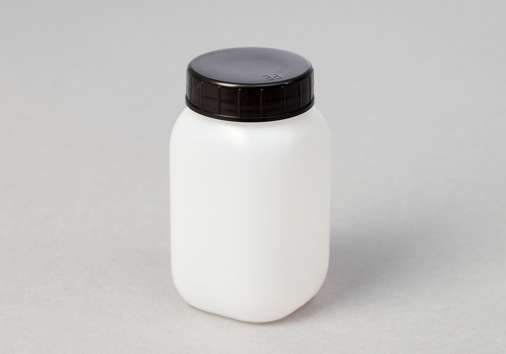 Leveäkaulainen pullo HDPE, kulmikas,luonnonväri-läpinäkyvä,250 ml,24kpl