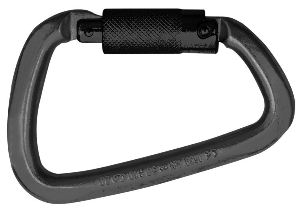 Carabiner HMS, Steel Tri, for attaching to fall arrest equipment