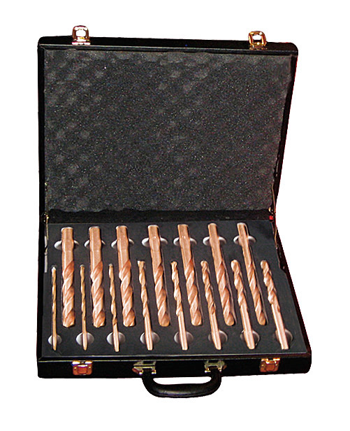 Drill set, 15 piece, 6-20 mm, copper beryllium spark-free, for Ex zones