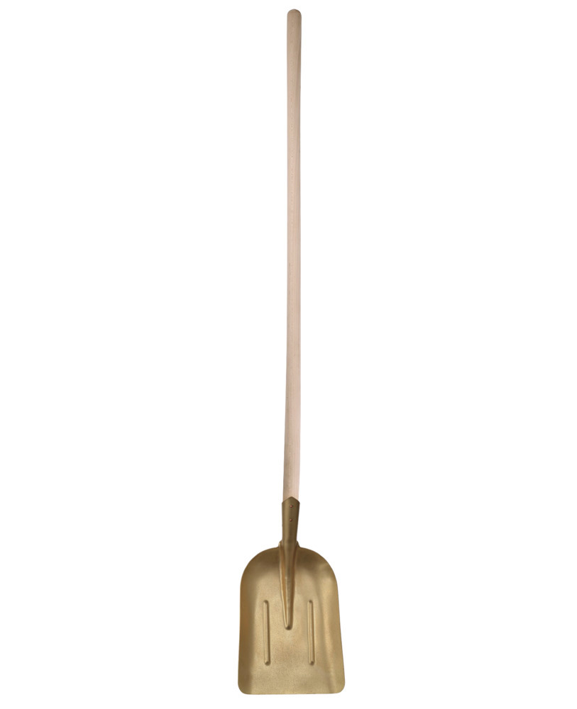 Ballast shovel with straight handle, 280 x 380 x 1400 mm, special bronze, spark-free, for Ex zones