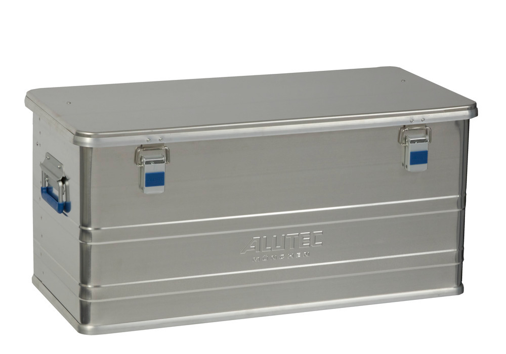Caja de aluminio Comfort, sin esquinas para apilado, volumen de 92 litros